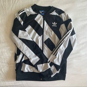 Fun black and white design adidas full zip jacket